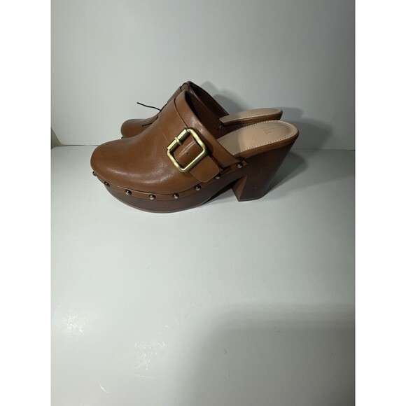 Time And True Mule Clog 7/8 Brown With Bold Buckle Studded - Picture 5 of 5